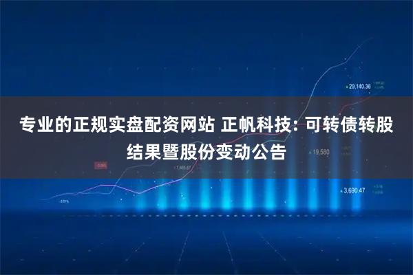 专业的正规实盘配资网站 正帆科技: 可转债转股结果暨股份变动公告